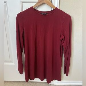 Eileen Fisher Rich Red Long Sleeve Top